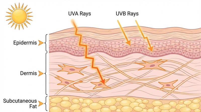 UVB vs UVA Skin Penetration