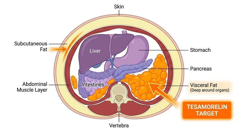 Visceral vs Subcutaneous Fat Illustration