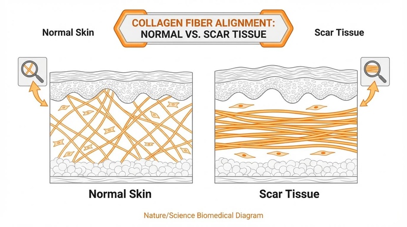 Collagen Alignment: Normal Skin vs Scar Tissue