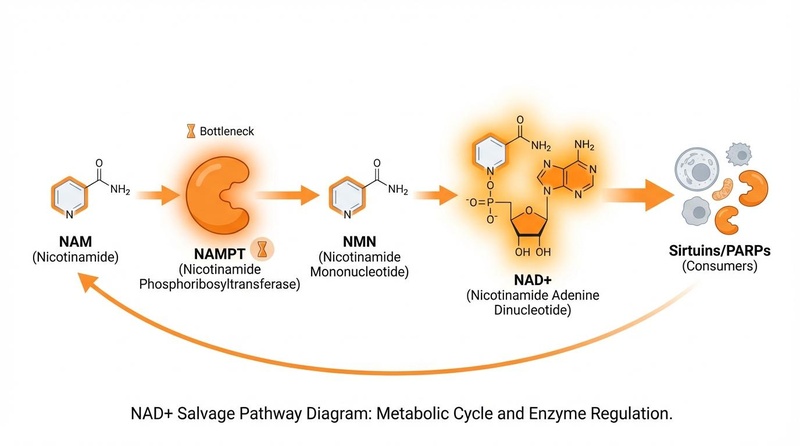 NAD+ Salvage Pathway Diagram