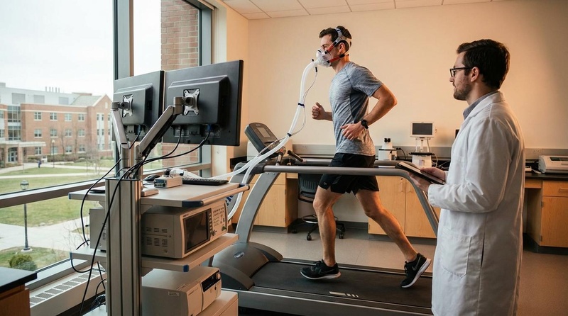 Runner performing VO2 max test